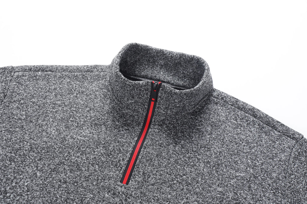 Autumn men's half-zip sweatshirts, long-sleeved solid color pullovers, turtlenecks, streetwear, winter warm jackets, sports coat