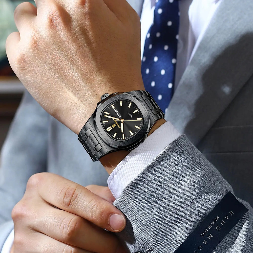 Square Luminous Quartz Wristwatch