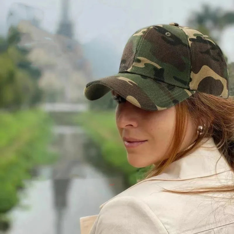 Men Women Camouflage Printed Armygreen Baseball Caps Jungle Anti-UV Sunhat Outdoor Unisex Sports Adjustable Snapback Hat Visors