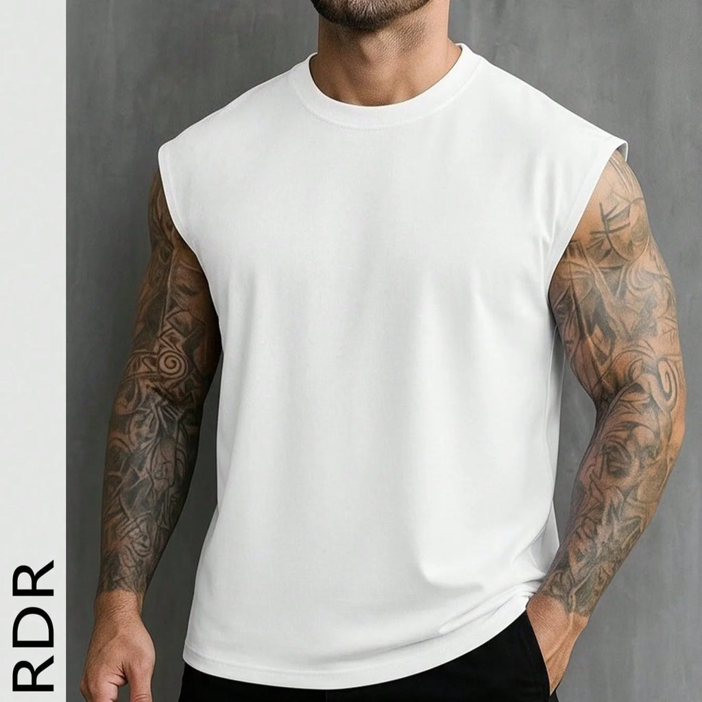 White Sleeveless Tank Top