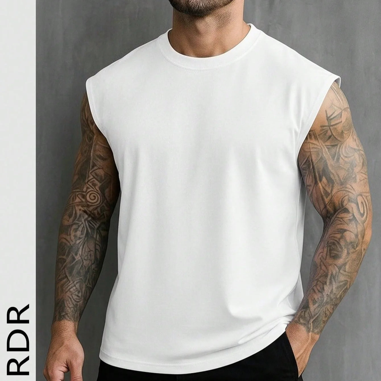 White Sleeveless Tank Top