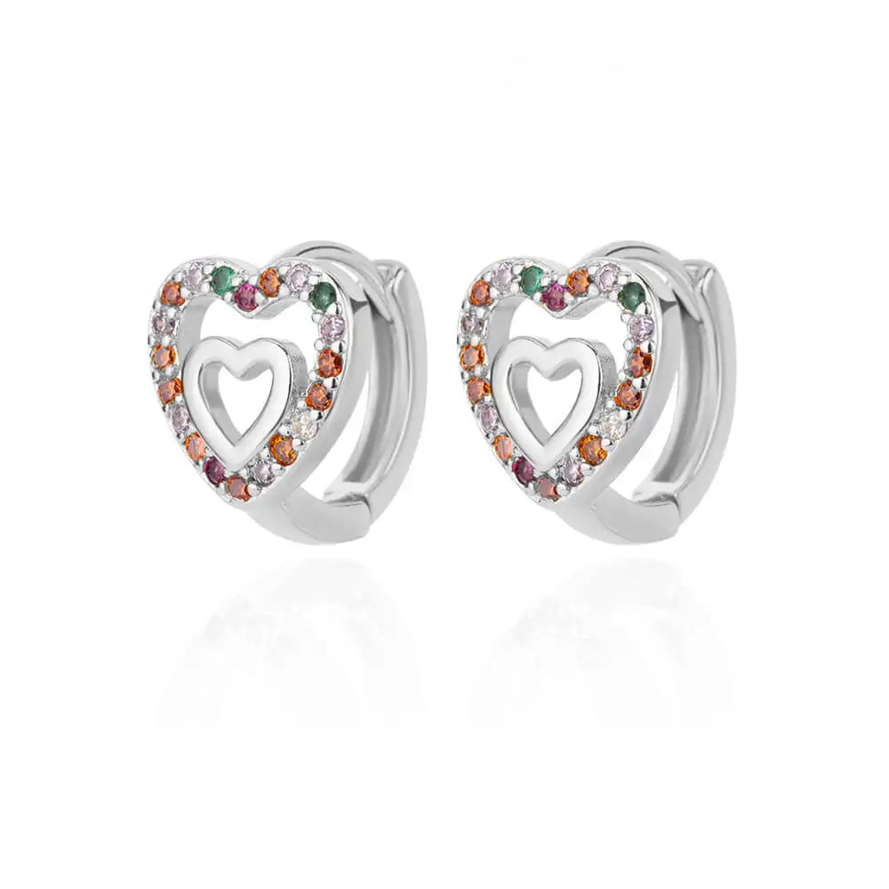 Hollow Zircon Heart Earrings For Women Stainless Steel Gold Color Heart Earring Luxury Wedding Couple Jewelry Gift Free Shipping