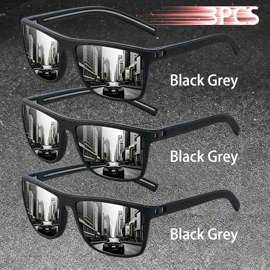 3PCS Vintage Fashion Sunglasses Set Colorful Stripes Leisure Design for Men And Women Ideal for Fishing Driving And Travel