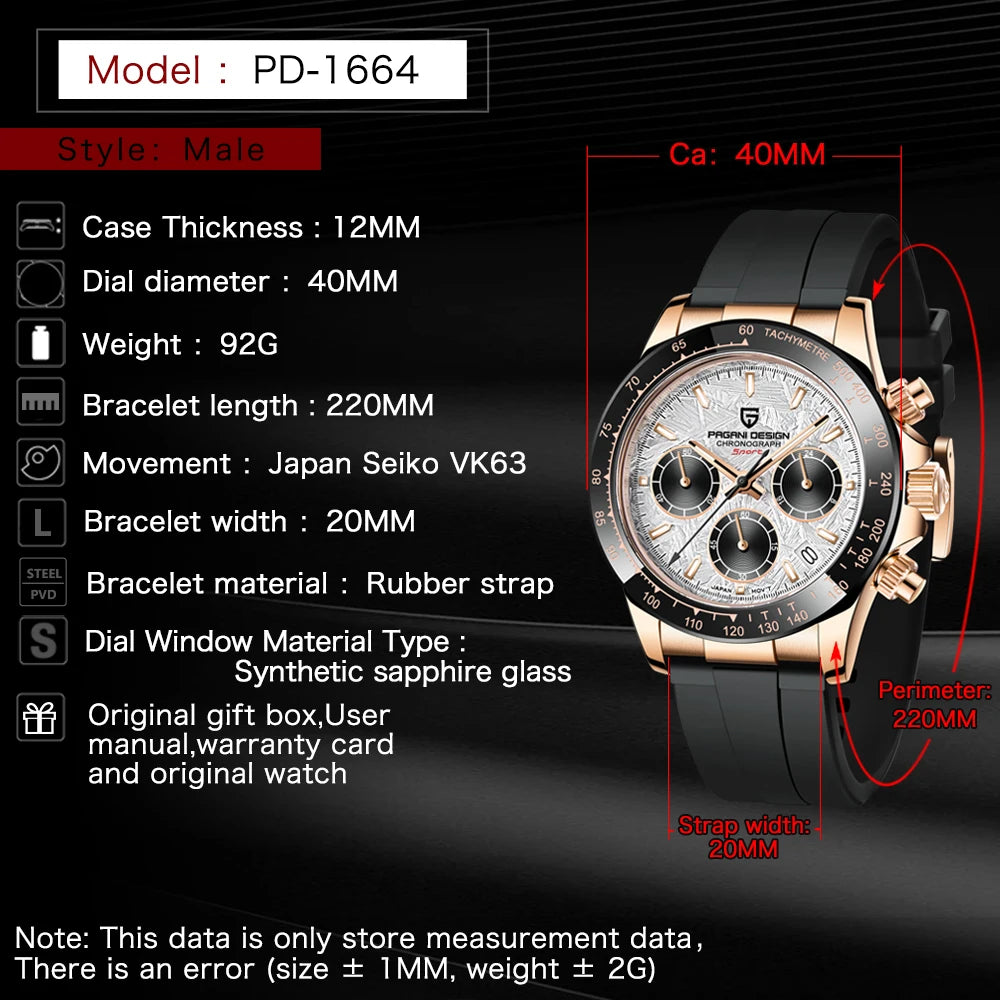 Sapphire Multi-Function Luxury Watch