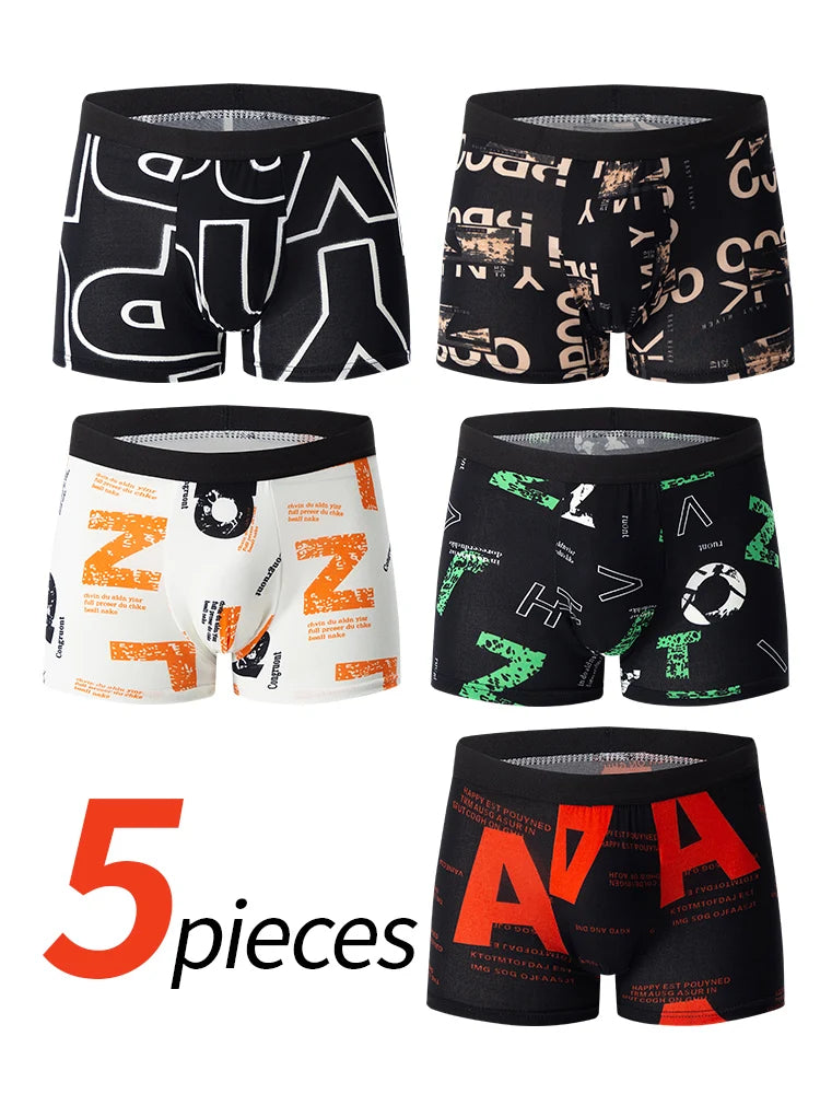 Black Gold Printed Boxer Briefs (5/10-Pack)