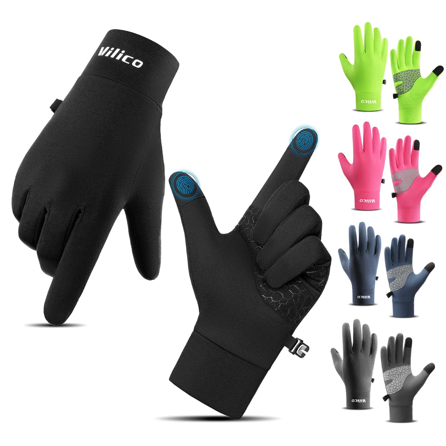 Sports Outdoor Running Men's Winter Warm Knitted Touchscreen Cycling Gloves Women's Autumn/Winter Thin Edition with Velvet