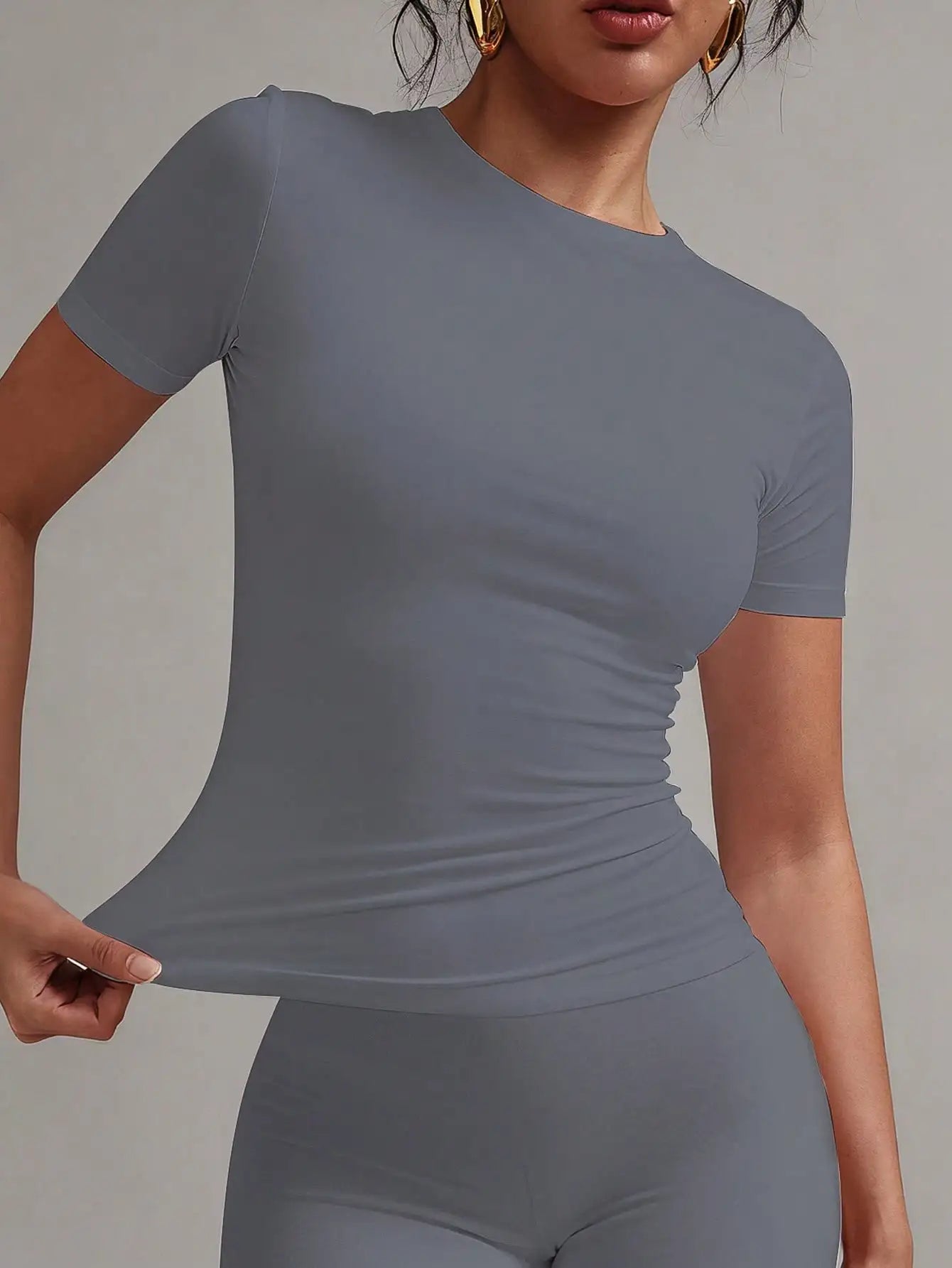 Fitted Round Neck Summer T-Shirt
