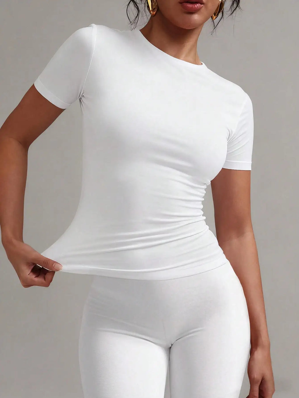 Fitted Round Neck Summer T-Shirt