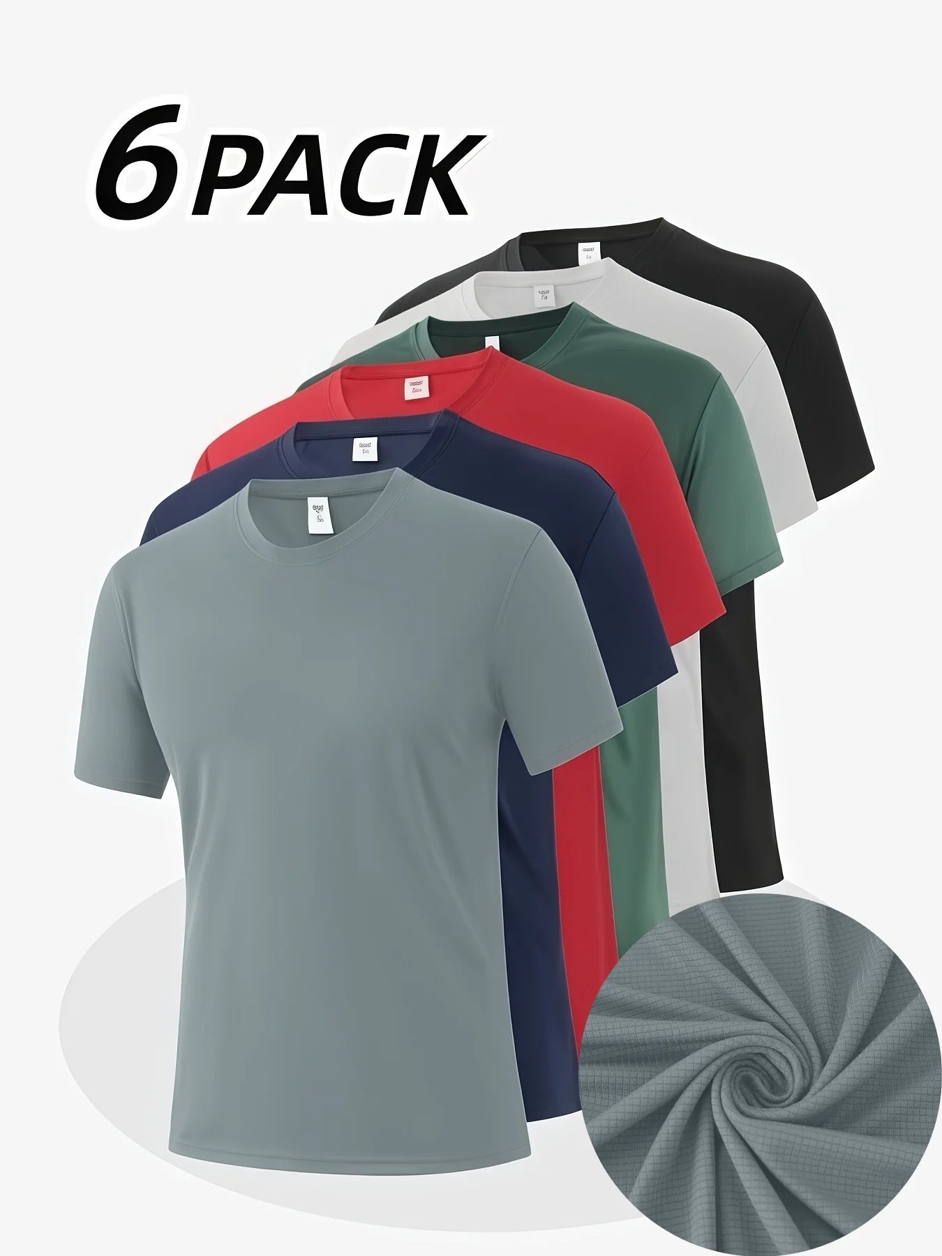 6-Pack Breathable Crew Neck Tees