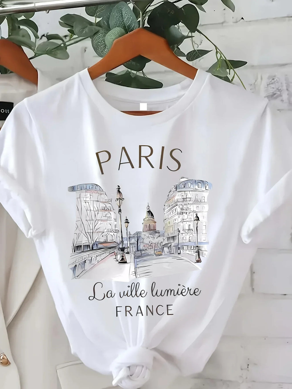 Paris Print Crew Neck T-Shirt