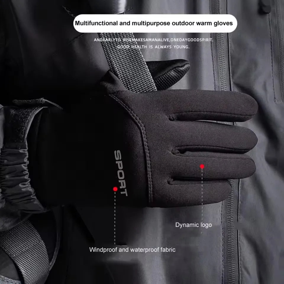 Autumn and Winter Touchscreen Men's and Women's Warm Gloves Plush Outdoor Sports Windproof and Cold Proof Cycling Gloves
