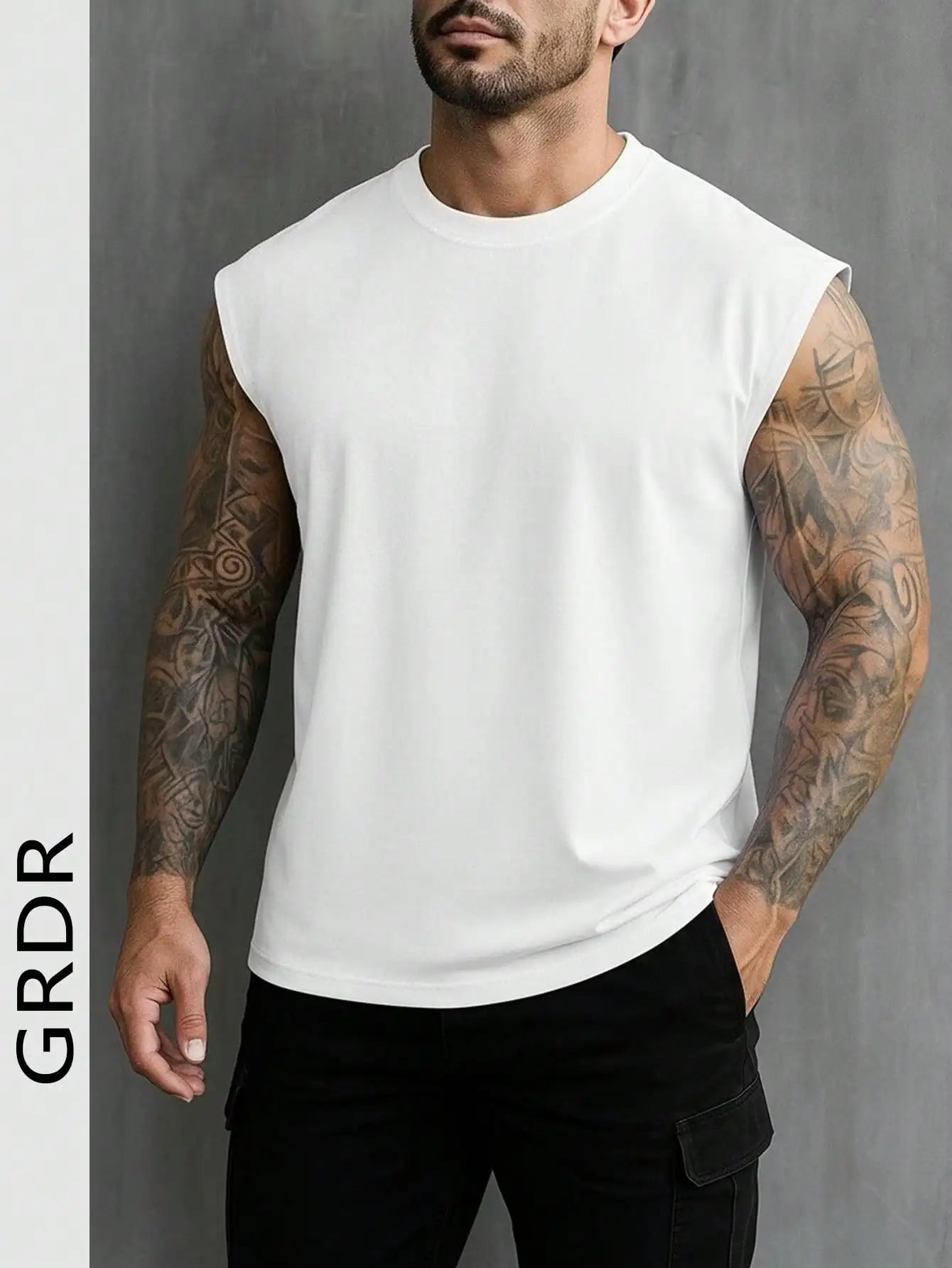 White Sleeveless Tank Top
