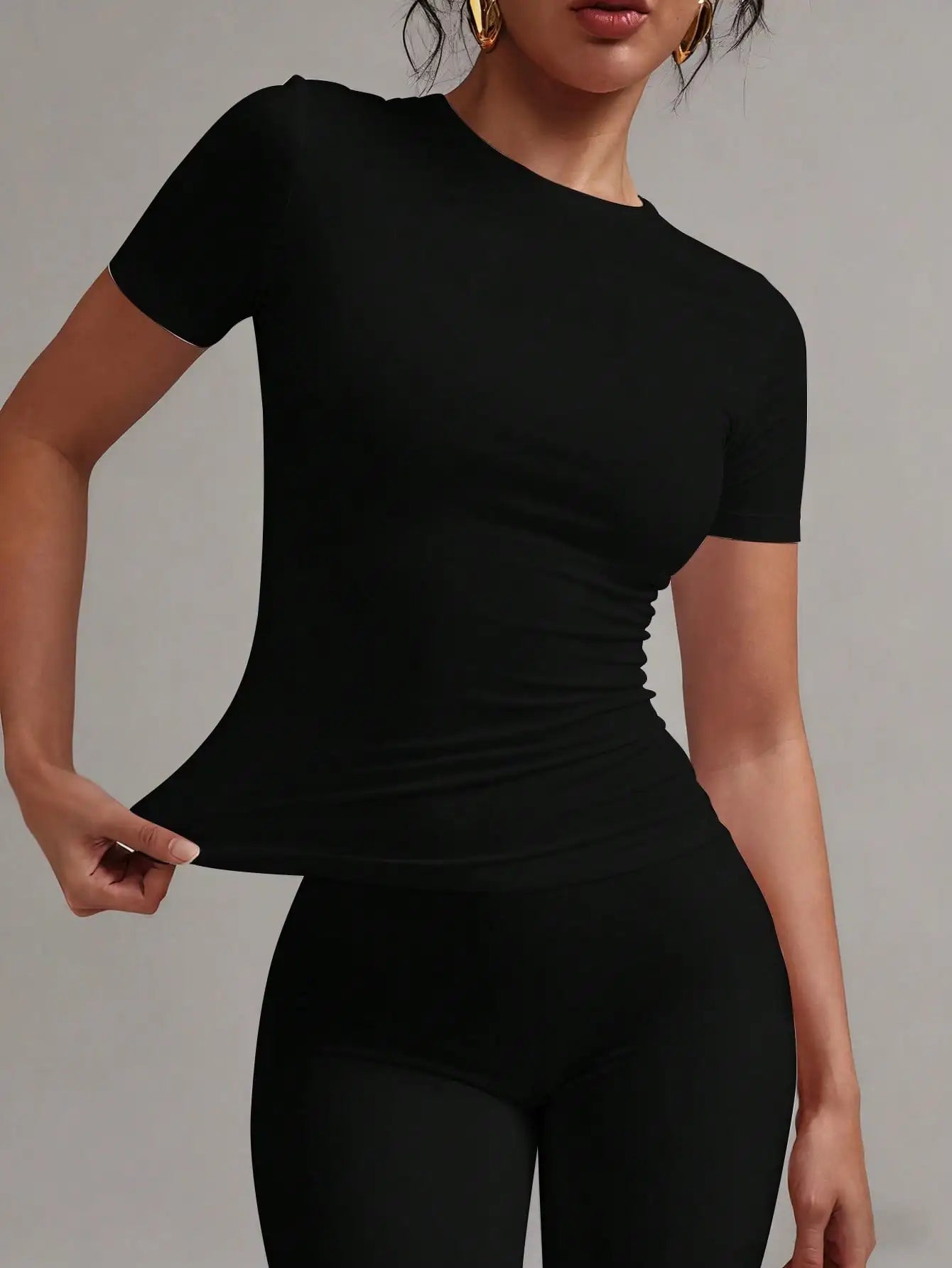 Fitted Round Neck Summer T-Shirt