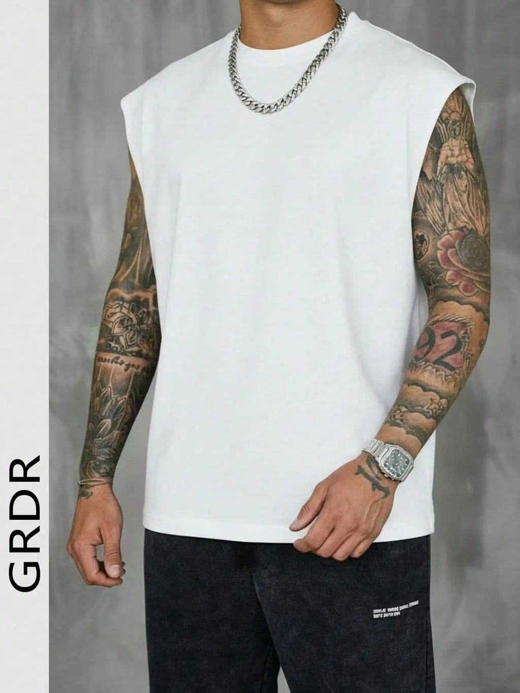 White Sleeveless Tank Top