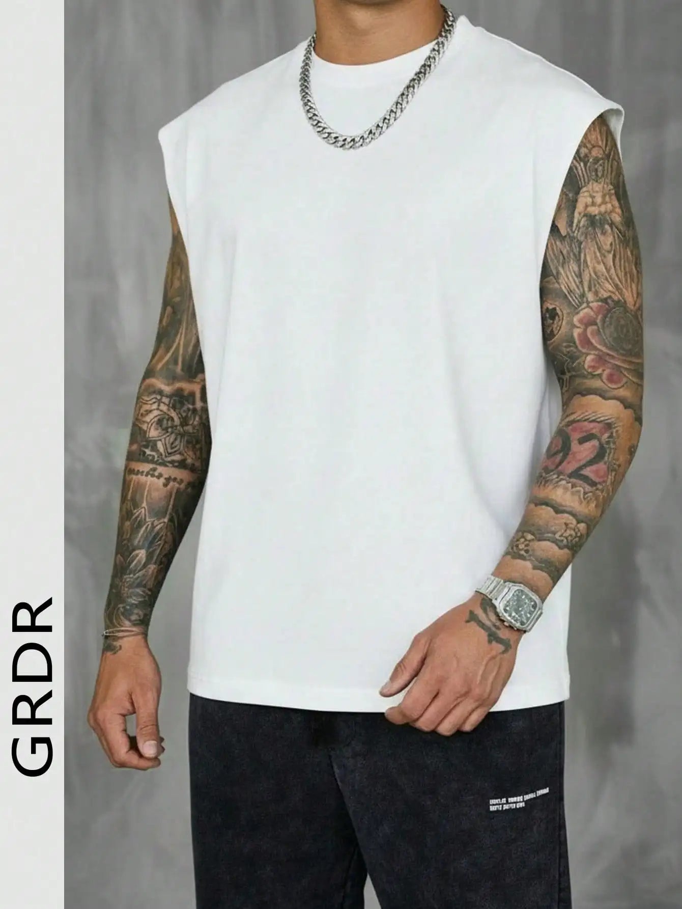 White Sleeveless Tank Top