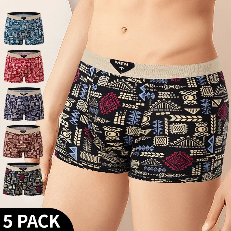 Black Gold Printed Boxer Briefs (5/10-Pack)