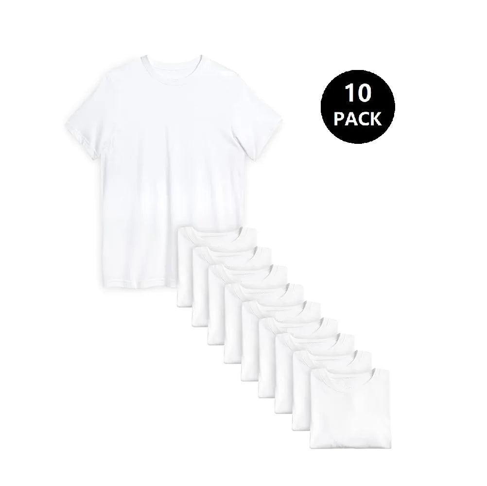 10-Pack Classic Cotton Crew Neck Tees