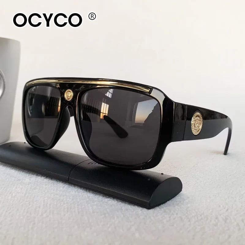 Fashion Brand Luxury Designer Sunglasses Men Women 2026 Oversized Vintage Punk Shades Glasses Summer Travel Sunglasses With Case