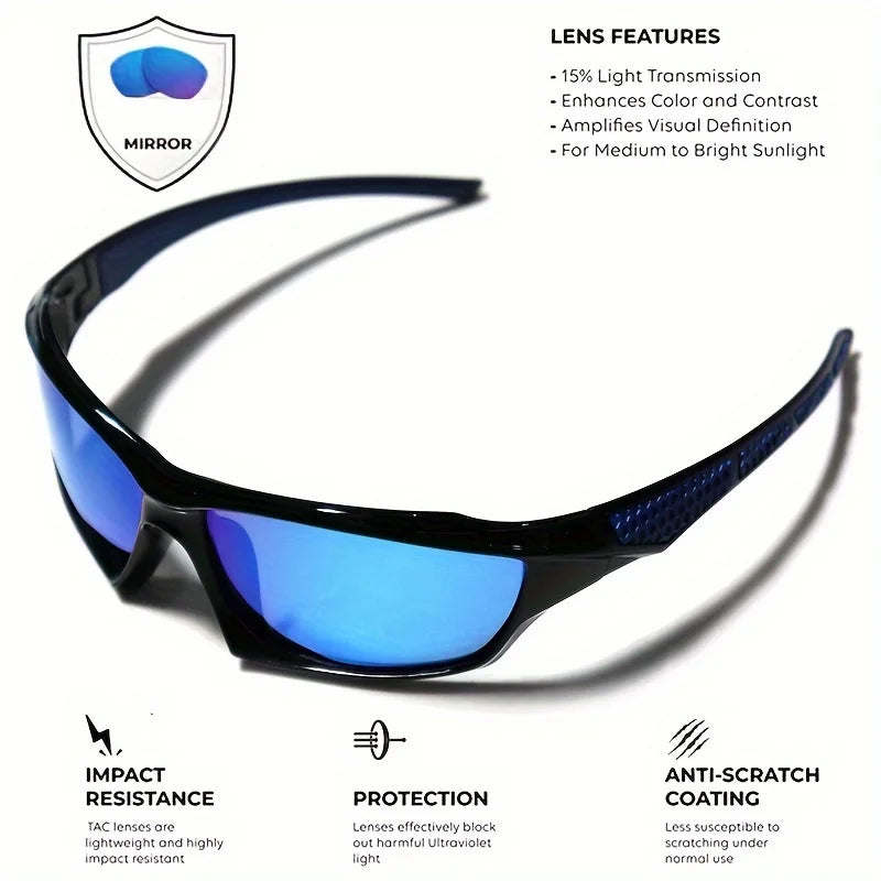 1/3PCS Sports Polarized Sunglasses for Men Lightweight Night Vision Male Shades Cycling Driving Fishing Fashion Mirror Sunglass