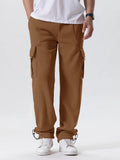 Mens Sweatpants Straight Fit Joggers for Sports and Streetwear Loose Oversized Drawstring Long Pants Men Multi-pocket Pants