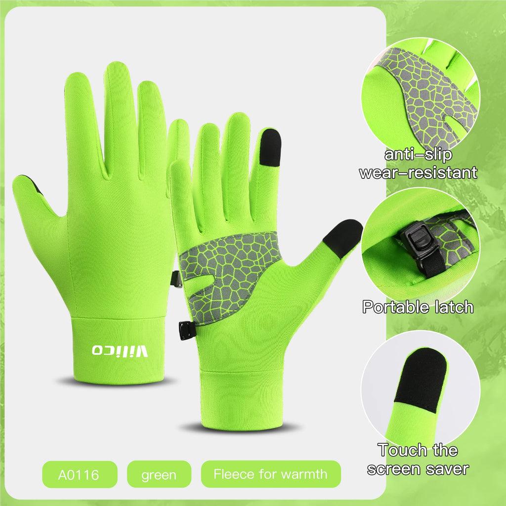 Sports Outdoor Running Men's Winter Warm Knitted Touchscreen Cycling Gloves Women's Autumn/Winter Thin Edition with Velvet