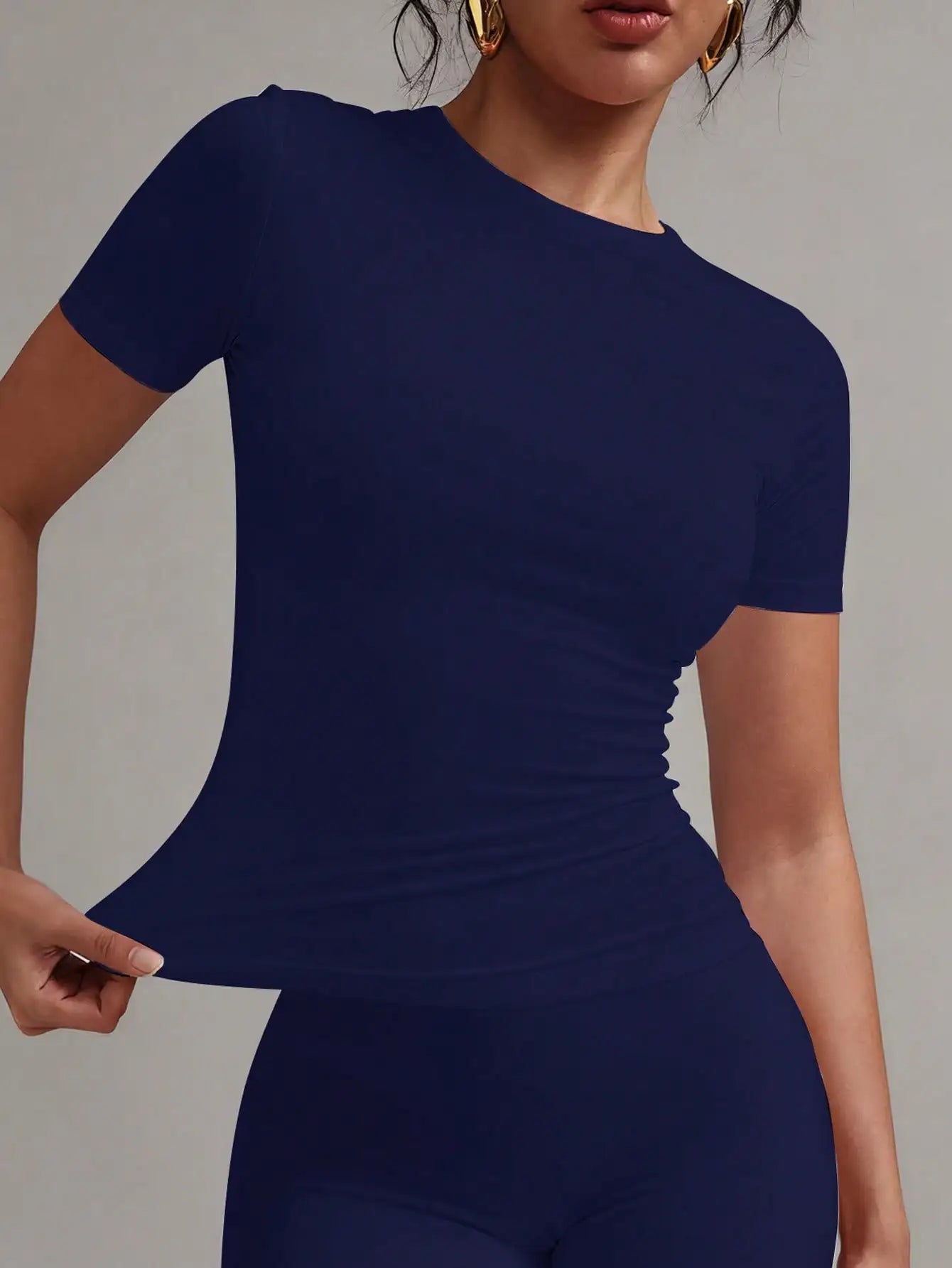 Fitted Round Neck Summer T-Shirt