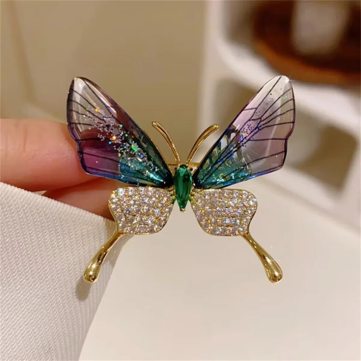 Butterfly Flower Brooch Pin