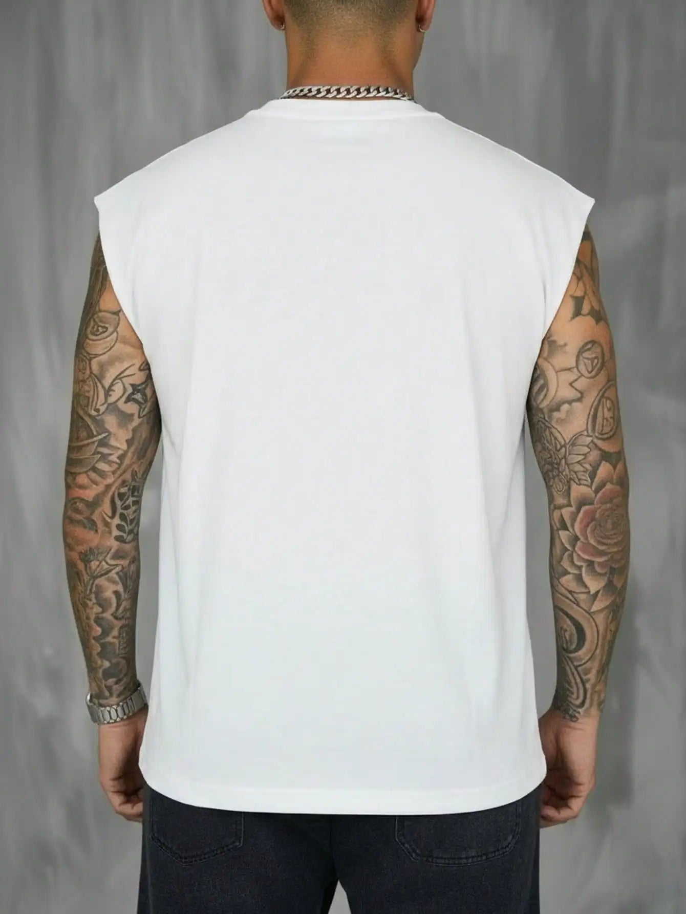 White Sleeveless Tank Top