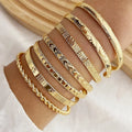 7-Piece Stackable Engraved Bangle Set
