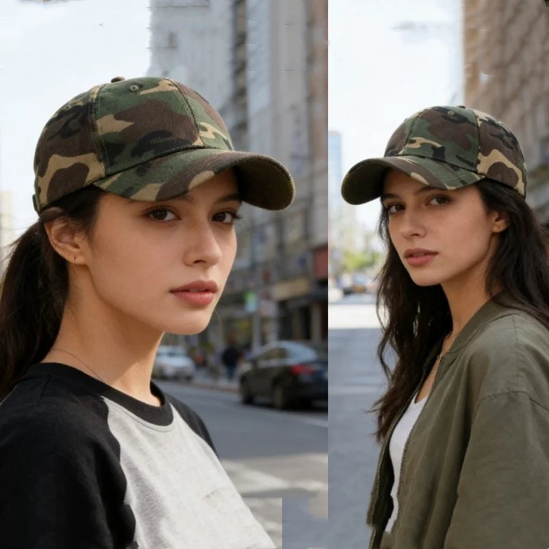 Men Women Camouflage Printed Armygreen Baseball Caps Jungle Anti-UV Sunhat Outdoor Unisex Sports Adjustable Snapback Hat Visors