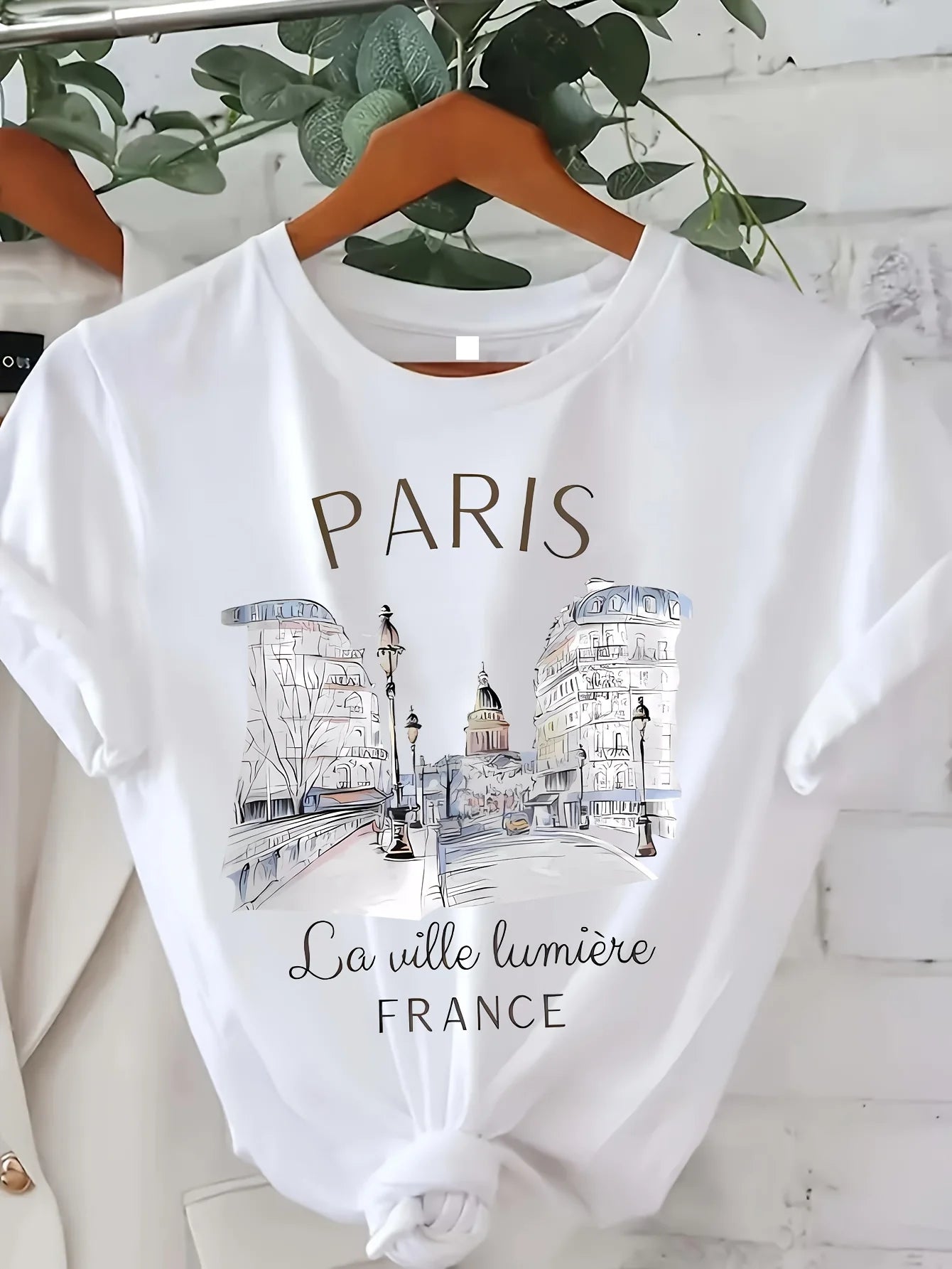Paris Print Crew Neck T-Shirt