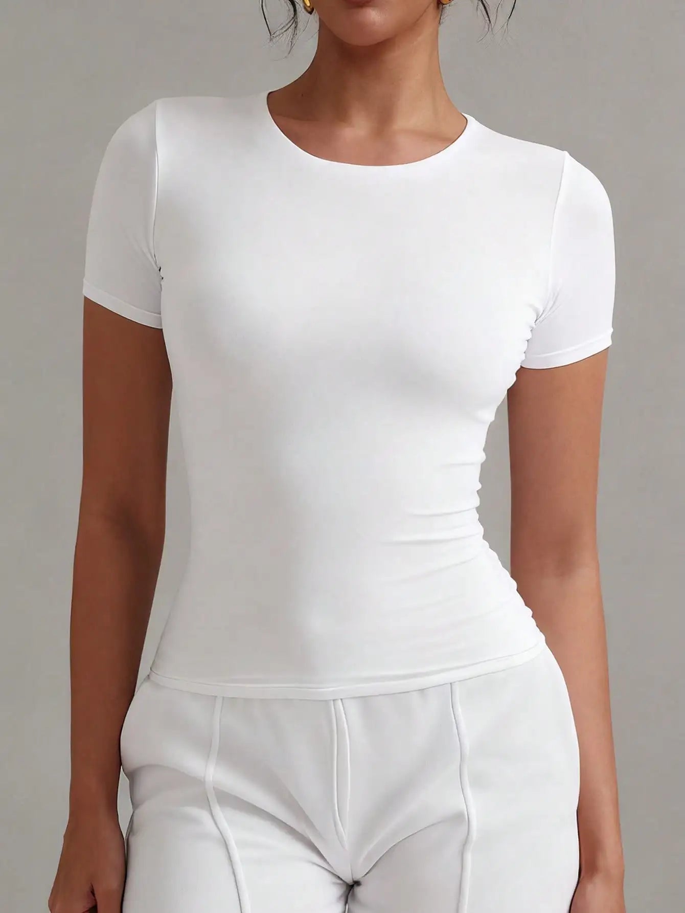 Fitted Round Neck Summer T-Shirt