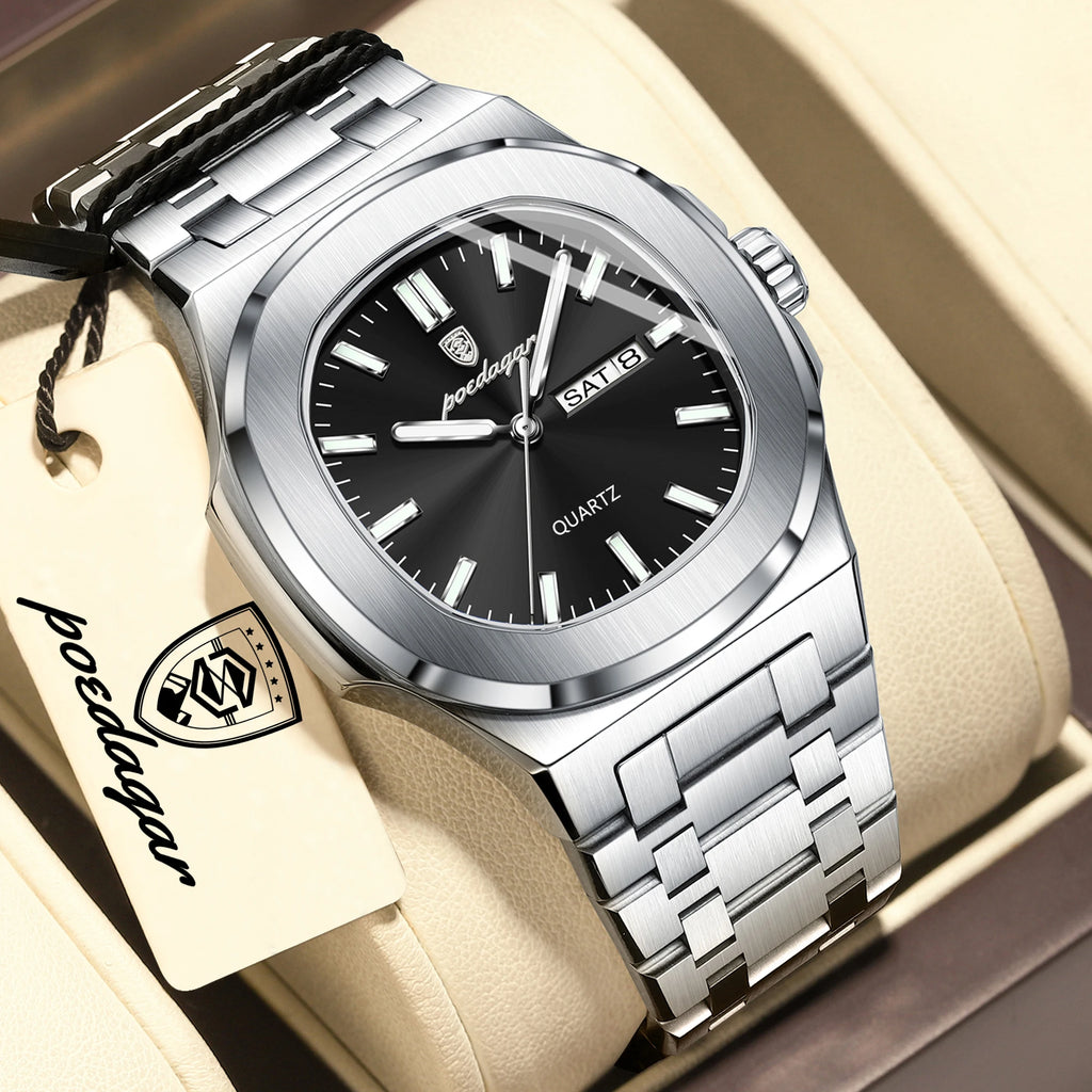 Square Luminous Quartz Wristwatch